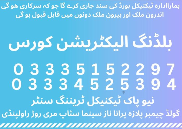 Building Electrician Course in Pakistan 6