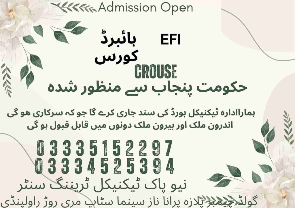 EFI Hybrid Course in Rawalpindi Islamabad
