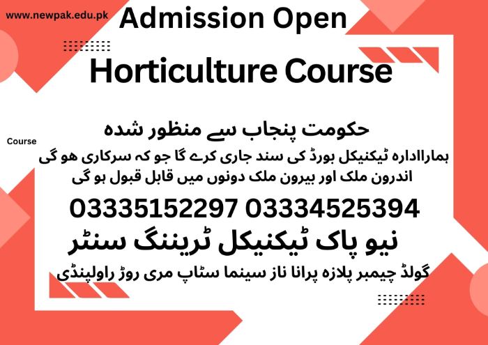 Horticulture Course in Pakistan - New Pak TTC