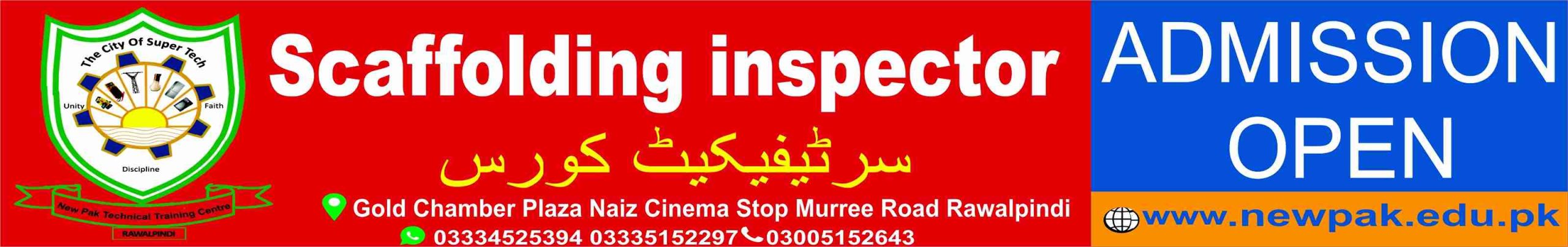 Scaffolding inspector Course in Pakistan